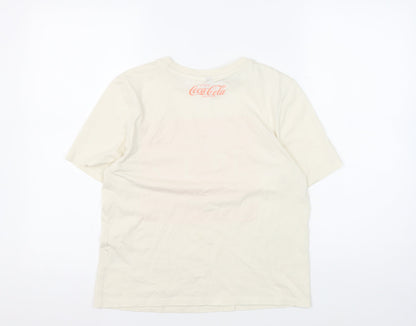 Unisex Adults UK Size XS H&M Ivory Basic T-Shirt