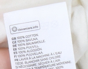 Unisex Adults UK Size XS H&M Ivory Basic T-Shirt