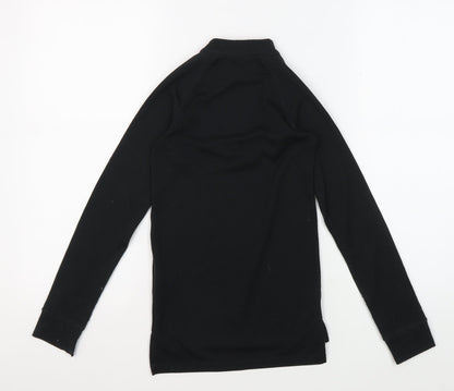 Trespass Boys Black Mock Neck Long Sleeve Pullover, 7-8 Years