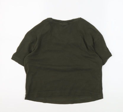 Adidas Women's Green Crop T-Shirt UK 8