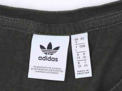 Adidas Women's Green Crop T-Shirt UK 8