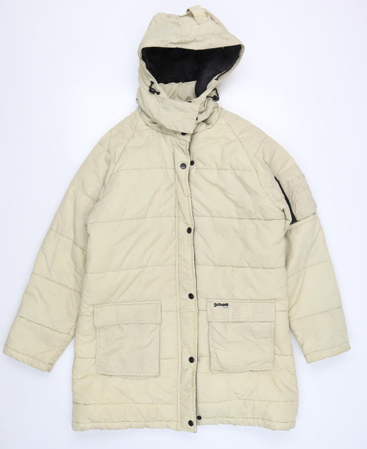 Mens UK Size L Schott NYC Beige Puffer Jacket