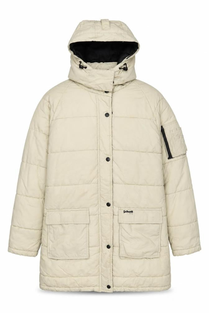 Mens UK Size L Schott NYC Beige Puffer Jacket