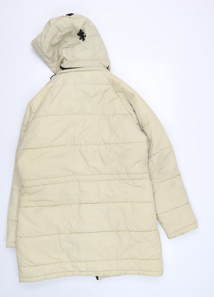 Mens UK Size L Schott NYC Beige Puffer Jacket