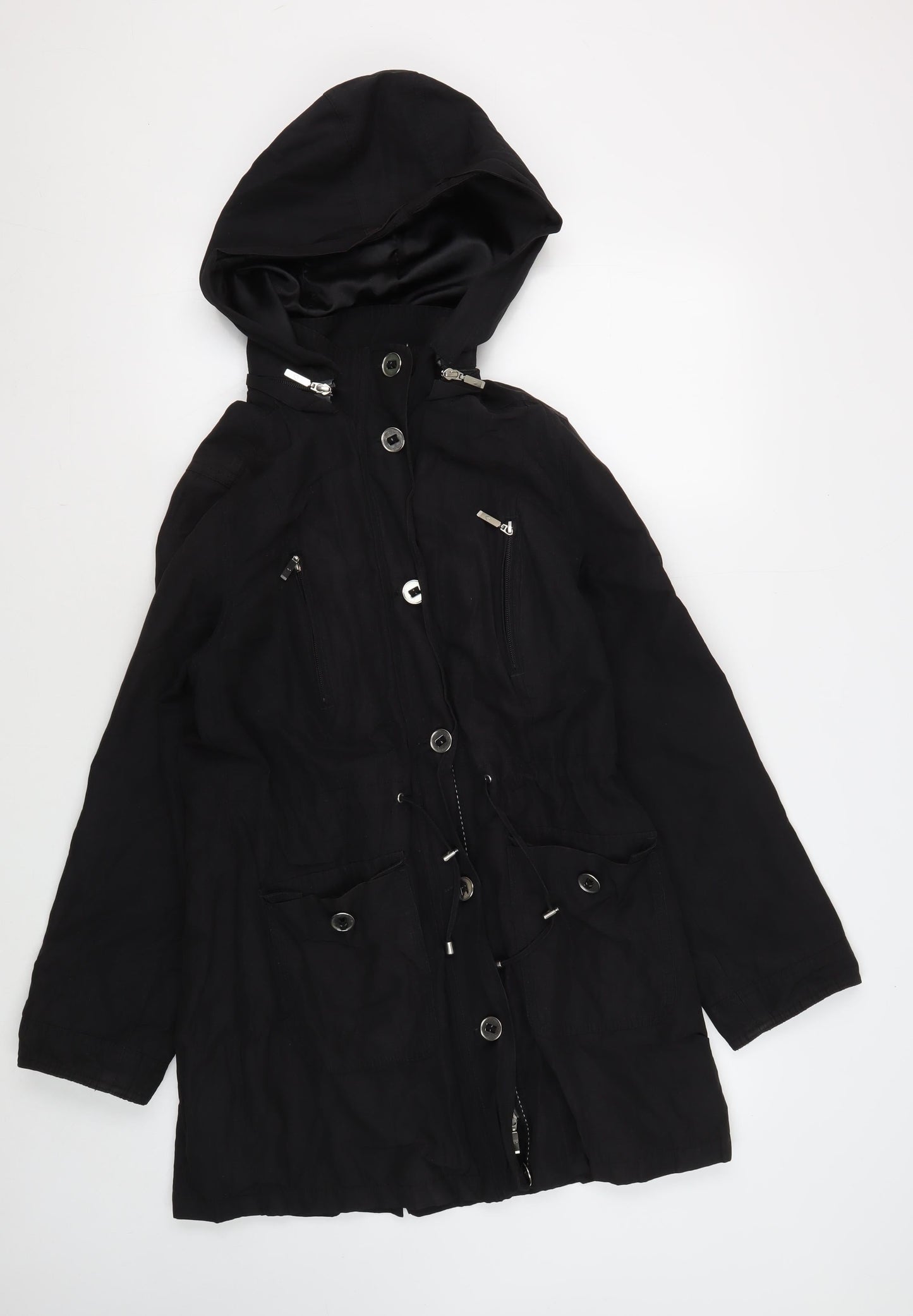 Womens UK Size 10 Marks and Spencer Black Anorak Coat