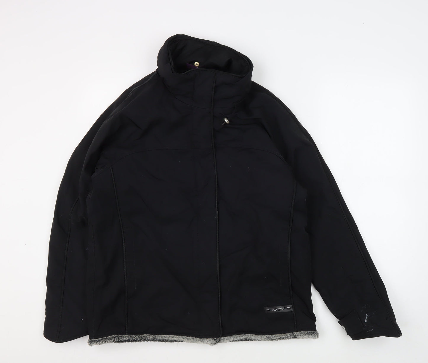 Quattro Women's Black Size 12 Basic Winter Jacket