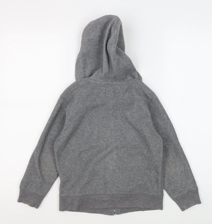 Gap Boys Grey Full Zip Hoodie with Logo, Size 6-7 Years