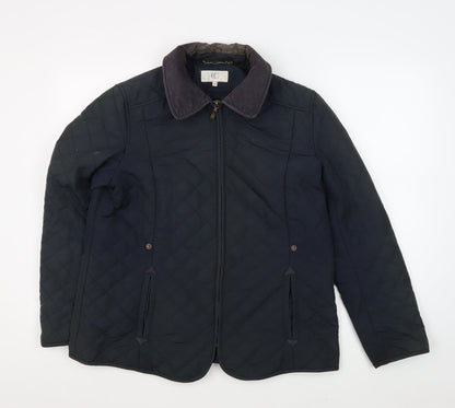 Womens UK Size 14 CC Black Quilted Coat