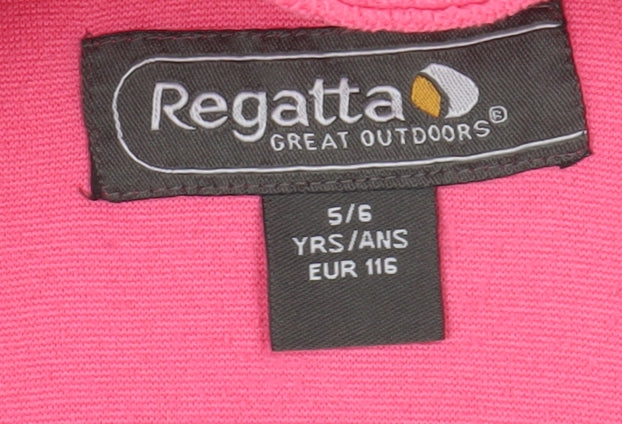 Regatta Girls Pink Fleece 1/2 Zip Sweatshirt 5-6 Years