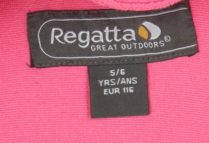 Regatta Girls Pink Fleece 1/2 Zip Sweatshirt 5-6 Years