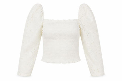 Womens UK Size 2XS Stradivarius White Cropped Blouse