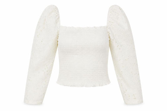 Womens UK Size 2XS Stradivarius White Cropped Blouse