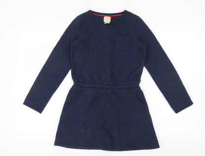 Boden Girls' Blue Long Sleeve Quilted Dress 11-12 Years
