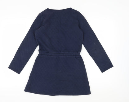 Boden Girls' Blue Long Sleeve Quilted Dress 11-12 Years