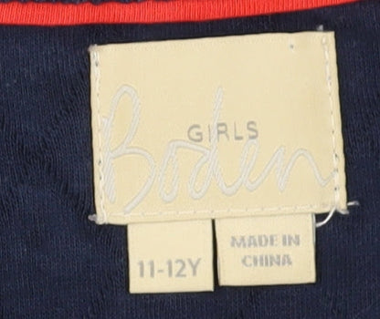 Boden Girls' Blue Long Sleeve Quilted Dress 11-12 Years