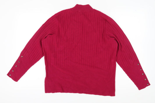Womens UK Size 22 Marks and Spencer Red Pullover Jumper
