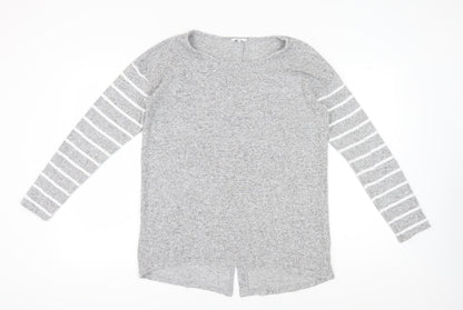 Next Women's Grey Striped Long Sleeve Blouse UK 14