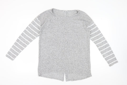 Next Women's Grey Striped Long Sleeve Blouse UK 14
