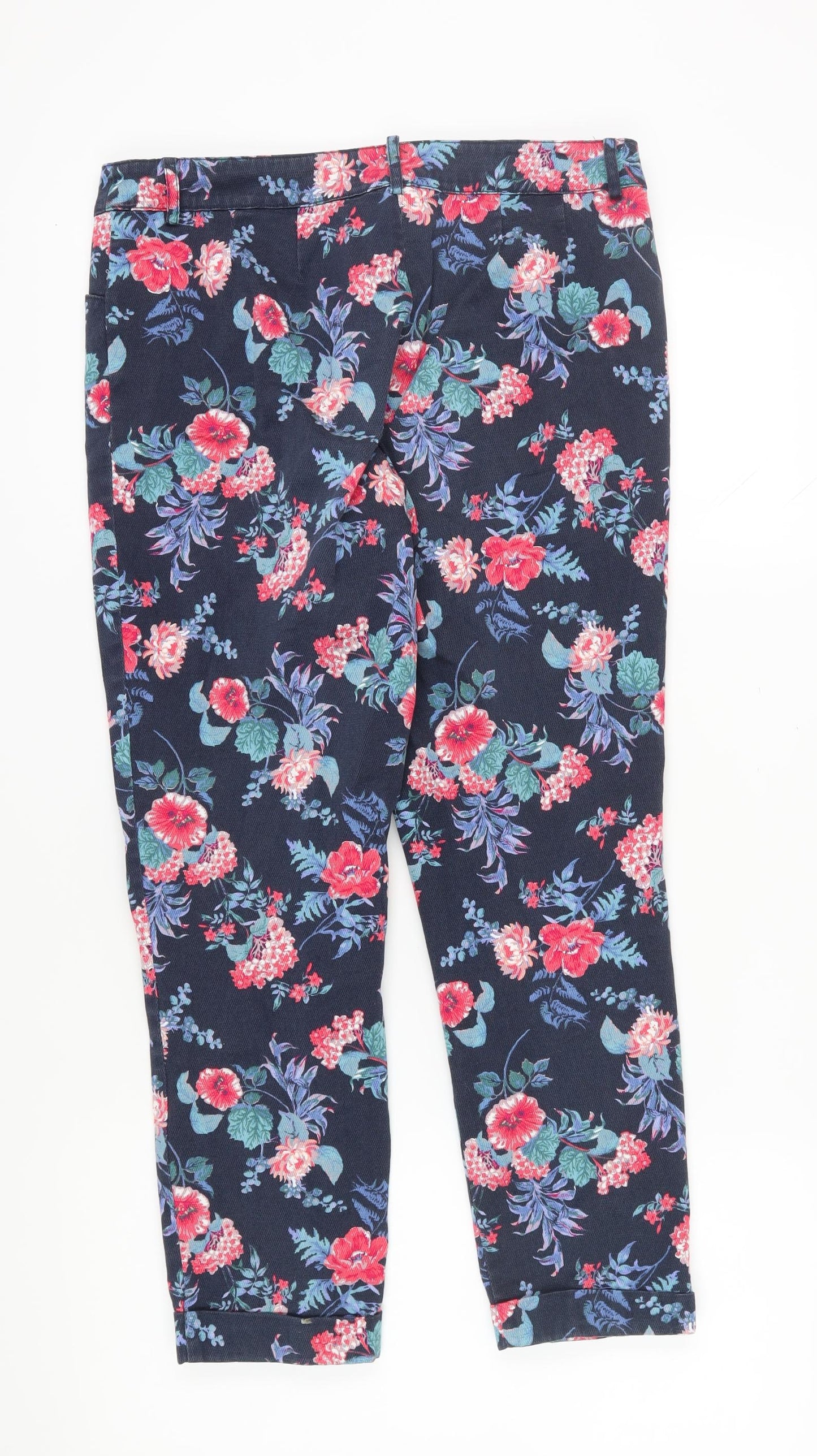 Monsoon Women's Multicoloured Floral Cropped Trousers Size 12