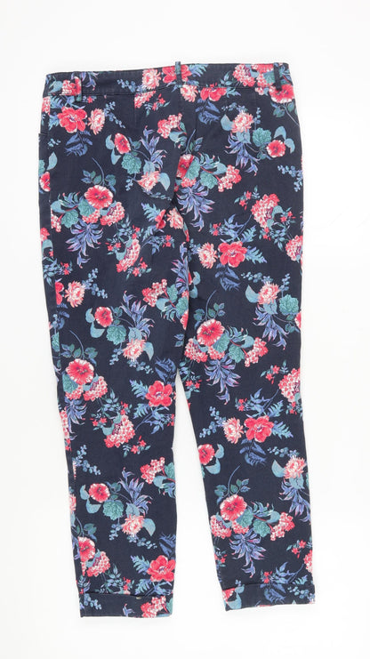 Monsoon Women's Multicoloured Floral Cropped Trousers Size 12