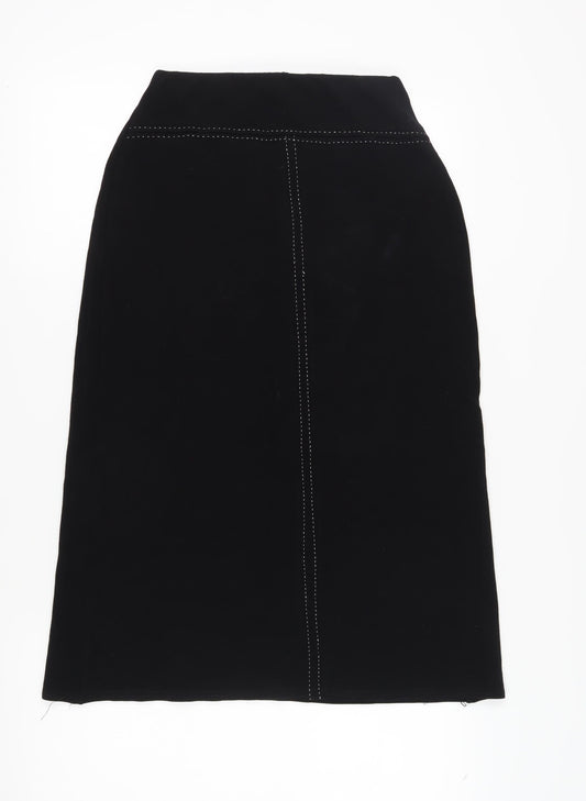 Amaranto Women's Black Midi Pencil Skirt Size 12
