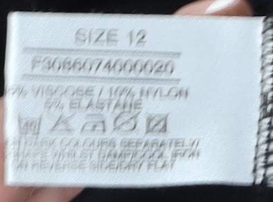 Amaranto Women's Black Midi Pencil Skirt Size 12