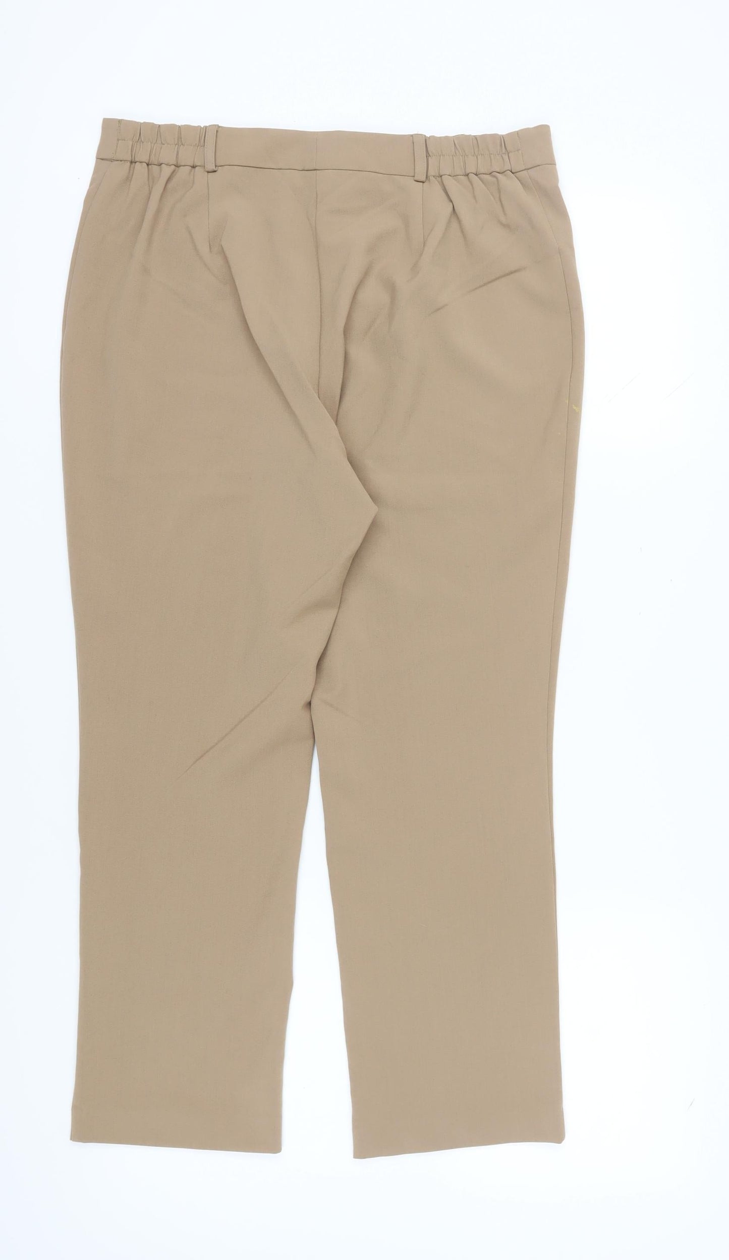 Womens UK Size 14 Marisota Regular Fit Business Casual Beige Trousers