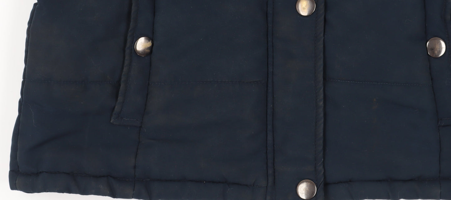 Blonde + Blonde Women's Blue Hooded Puffer Vest