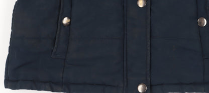 Blonde + Blonde Women's Blue Hooded Puffer Vest