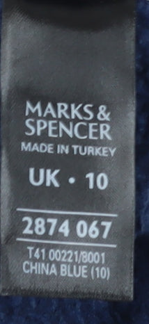 Womens UK Size 10 Marks and Spencer Blue Basic Jacket
