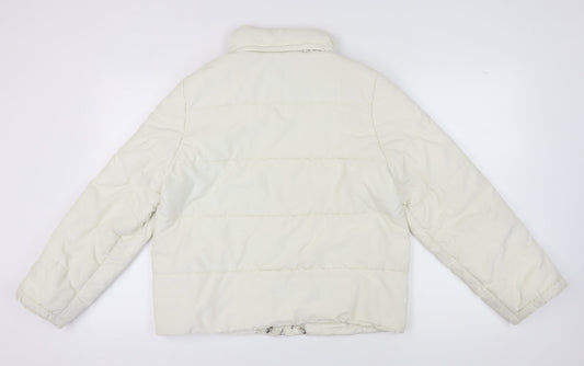 Womens UK Size 16 Marks and Spencer White Puffer Jacket