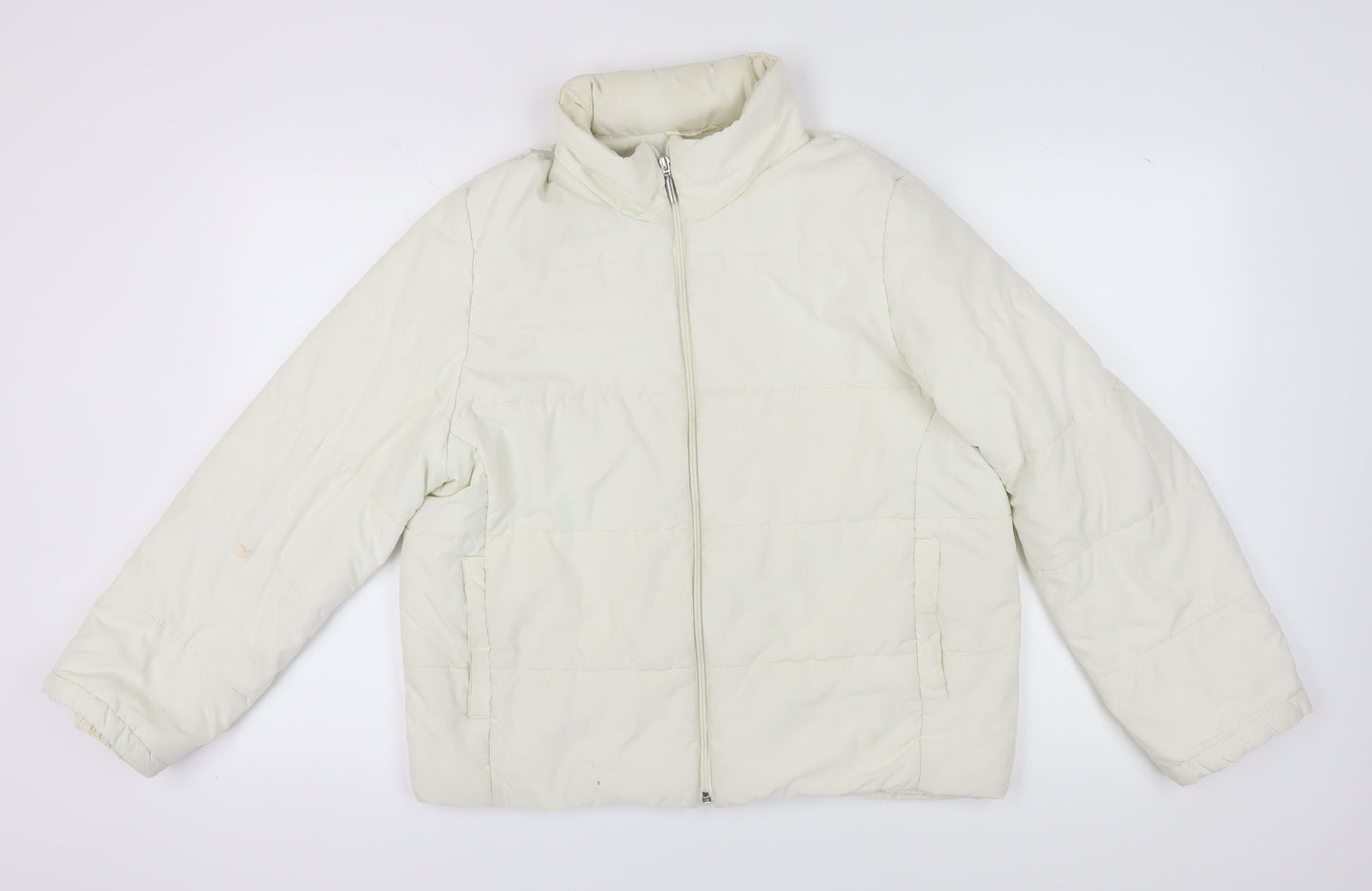 Womens UK Size 16 Marks and Spencer White Puffer Jacket