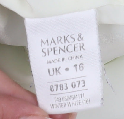 Womens UK Size 16 Marks and Spencer White Puffer Jacket