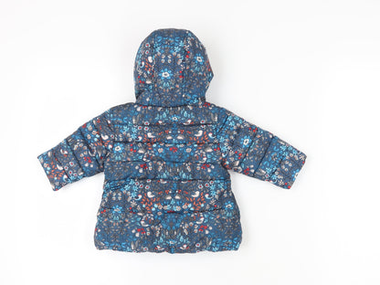 Next Unisex Baby Blue Floral Puffer Jacket 3-6 Months