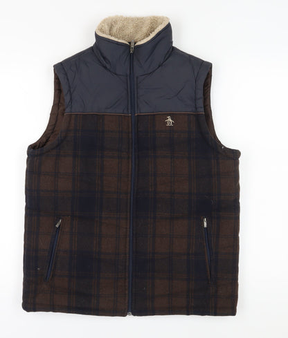 Mens UK Size M Penguin Brown Puffer Jacket