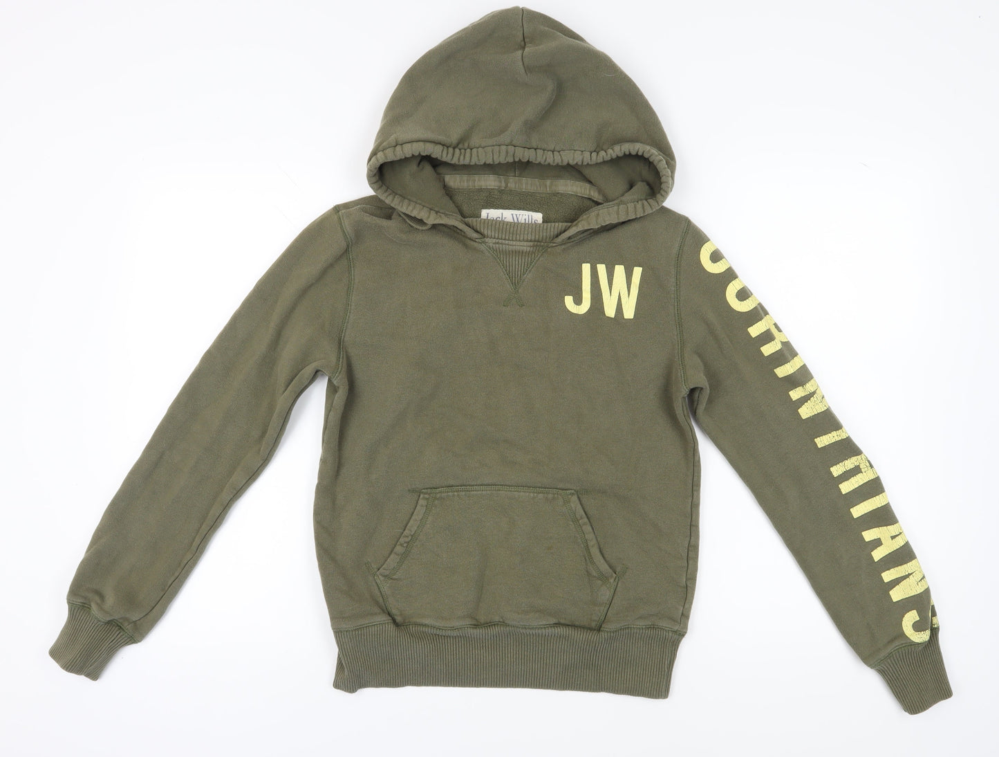 Womens UK Size 10 Jack Wills Green Pullover Hoodie