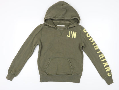 Womens UK Size 10 Jack Wills Green Pullover Hoodie