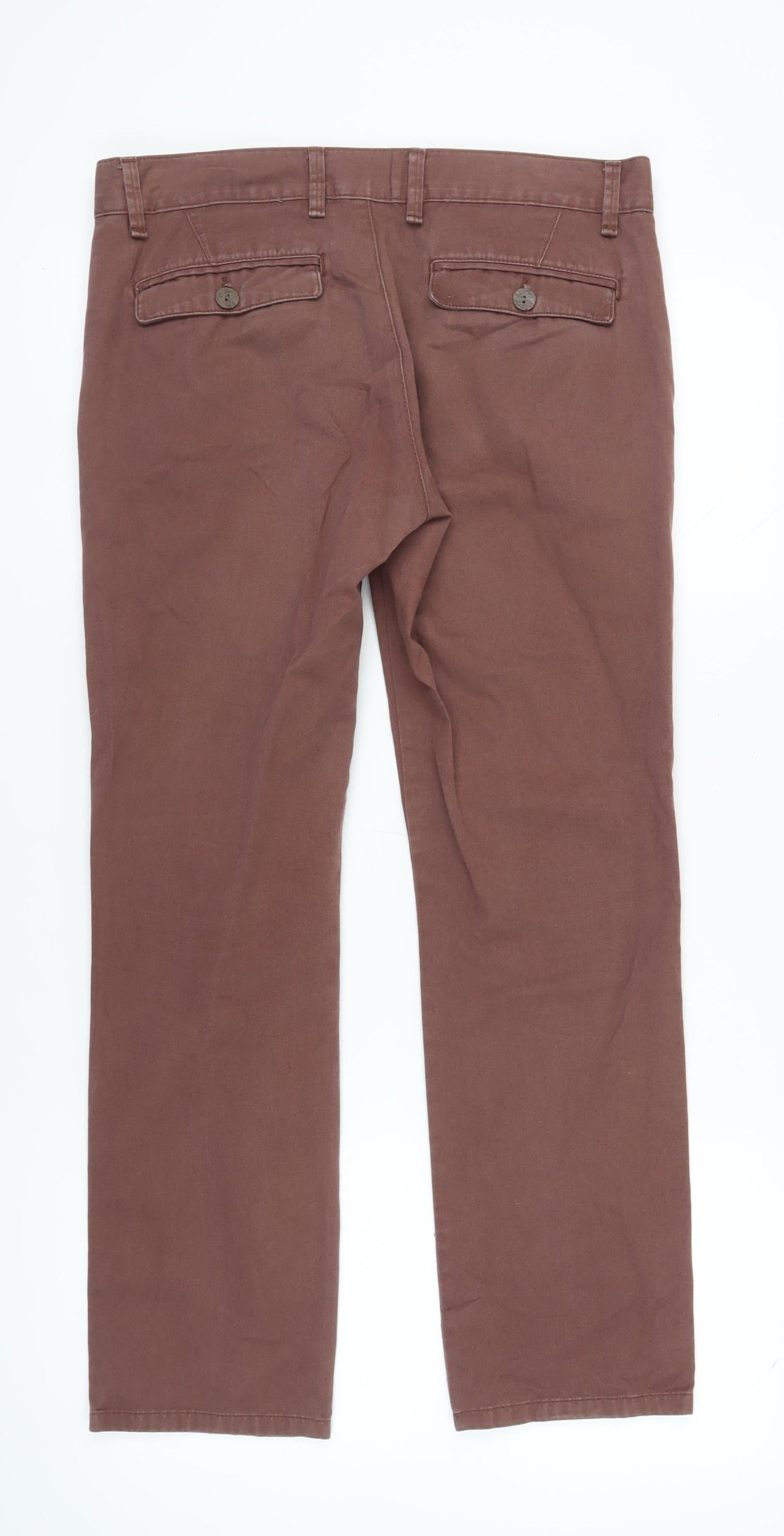 Topman Men's Brown Slim Chino Trousers, Size 34