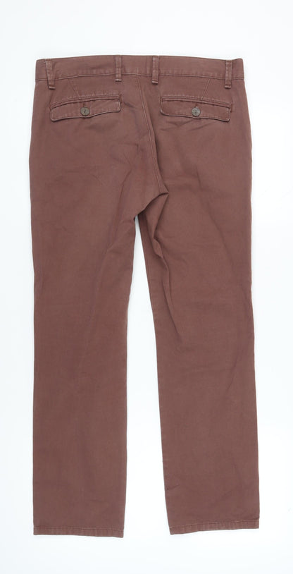 Topman Men's Brown Slim Chino Trousers, Size 34