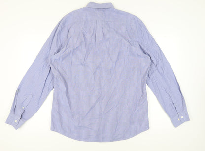 Gap Men's Blue Slim Fit Striped Shirt XL