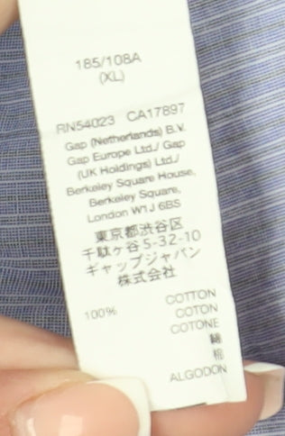 Gap Men's Blue Slim Fit Striped Shirt XL