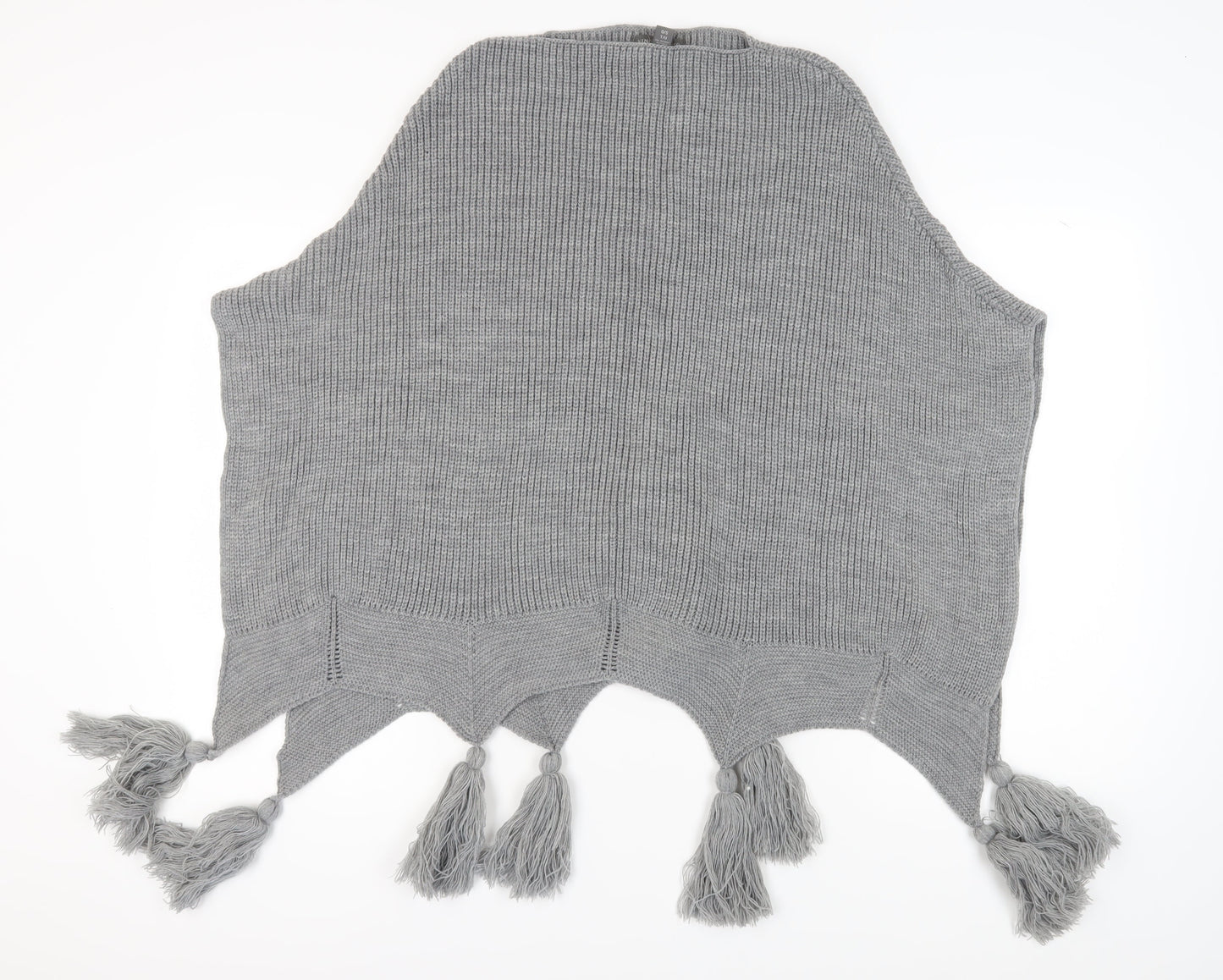 Vince Camuto Women's Grey Cape, One Size, Lightweight Tasselled
