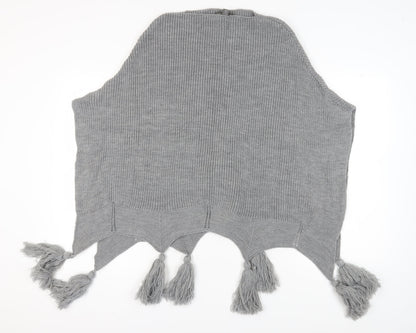 Vince Camuto Women's Grey Cape, One Size, Lightweight Tasselled