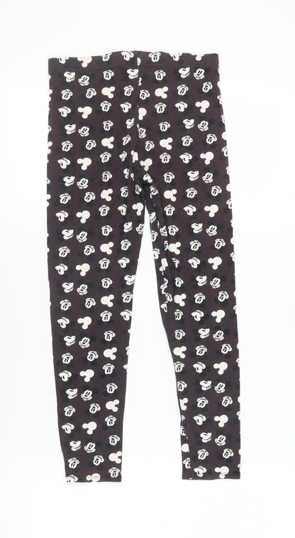 Disney Girls Black Mickey Leggings 12-13 Years Ankle-Length