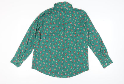 Mickey Green Button-Up Shirt, Size 16, Women's Casual Wear
