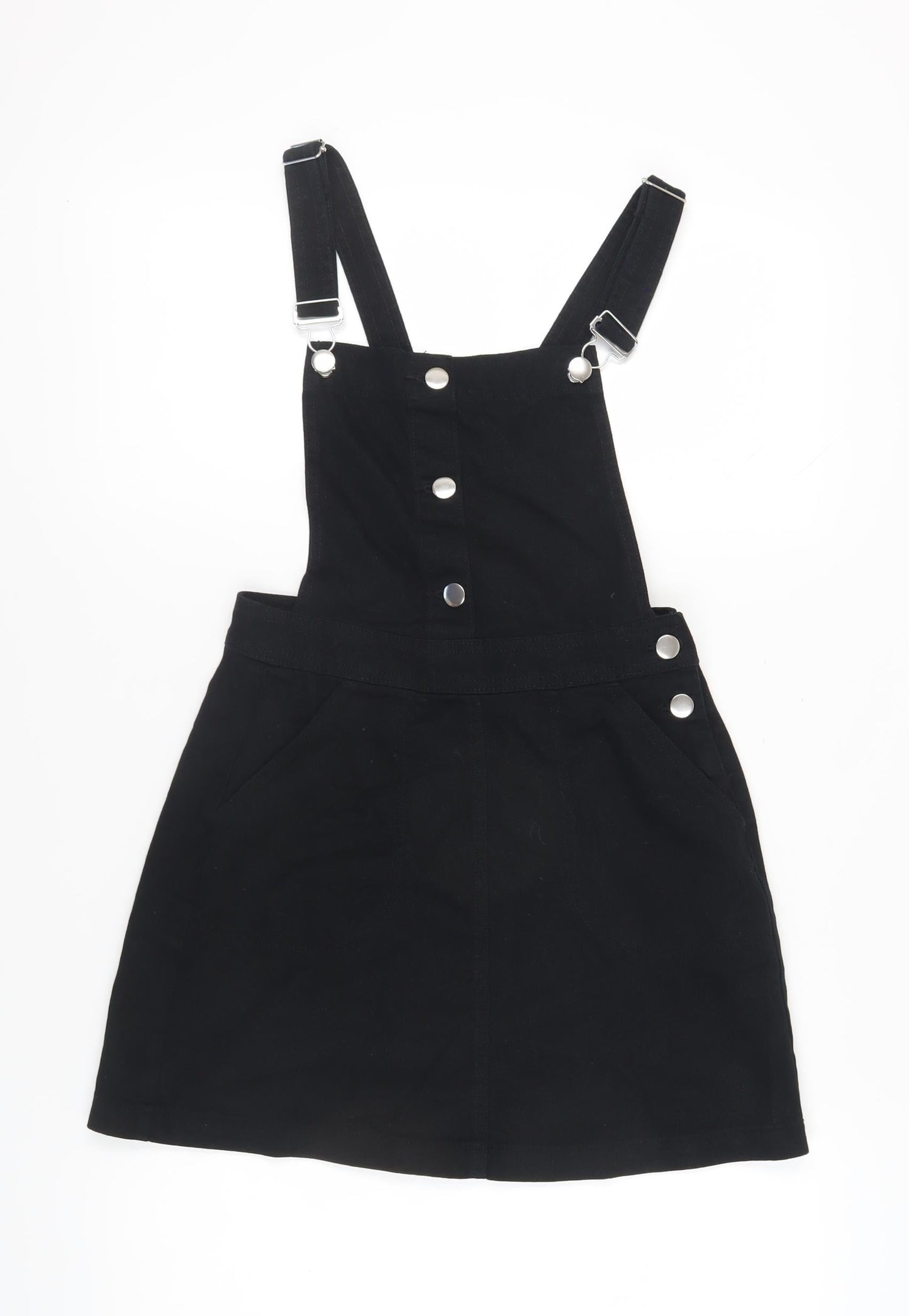 H&M Women Black Pinafore Dress Size 8 Casual