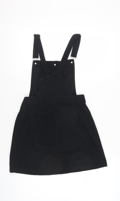 H&M Women Black Pinafore Dress Size 8 Casual