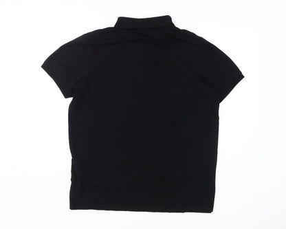 Karl Lagerfeld Men's Black Polo Shirt (Size L)