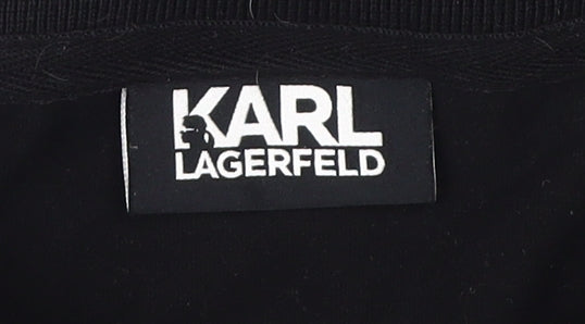 Karl Lagerfeld Men's Black Polo Shirt (Size L)