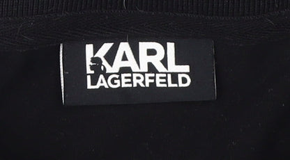Karl Lagerfeld Men's Black Polo Shirt (Size L)